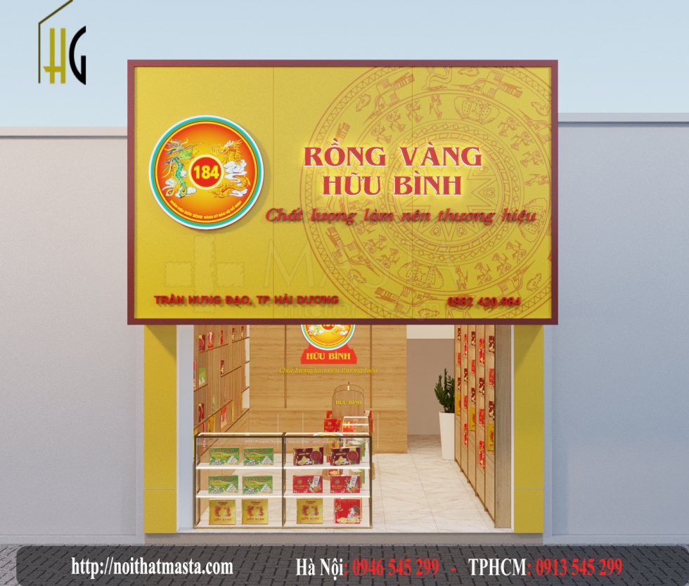 Thiết kế shop bánh đậu xanh - hữu bình - hải dương